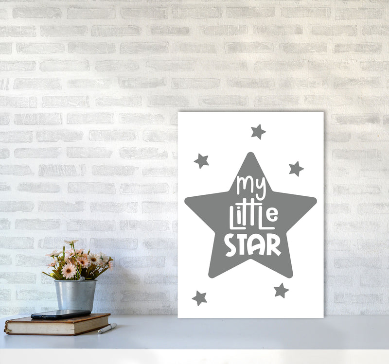 My Little Star Grey Framed Nursey Wall Art Print A2 Black Frame