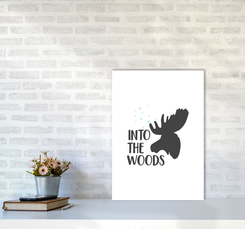 Into The Woods Framed Typography Wall Art Print A2 Black Frame