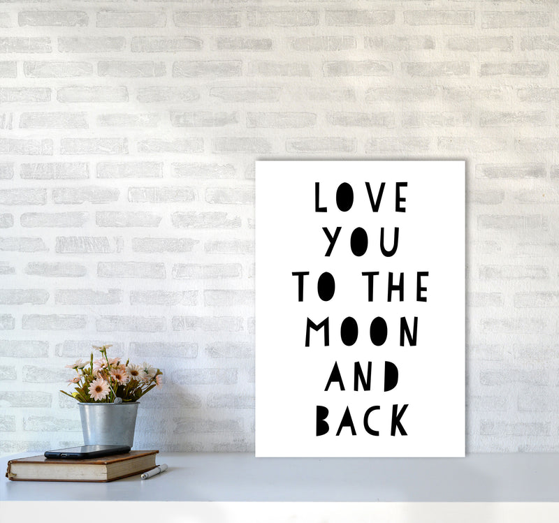 Love You To The Moon And Back Black Framed Typography Wall Art Print A2 Black Frame