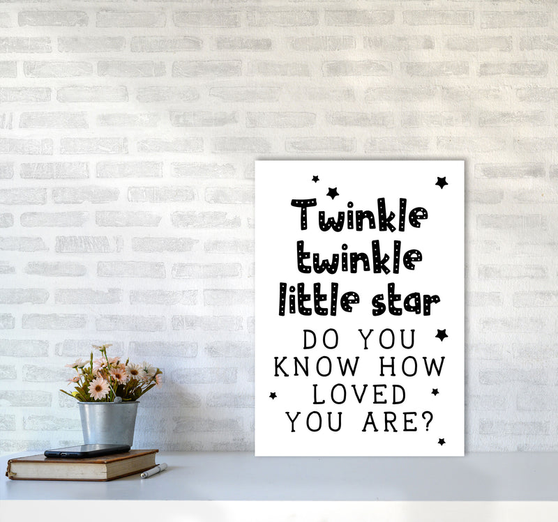 Twinkle Twinkle Little Star Black Framed Nursey Wall Art Print A2 Black Frame