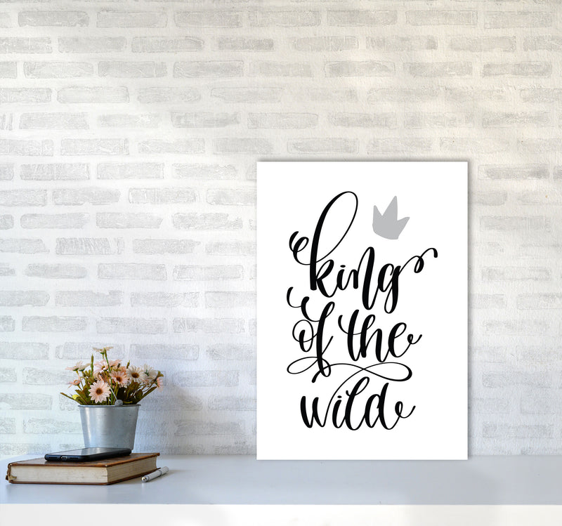 King Of The Wild Black Framed Typography Wall Art Print A2 Black Frame