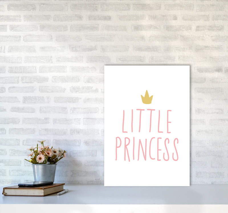 Little Princess Pink And Gold Framed Nursey Wall Art Print A2 Black Frame