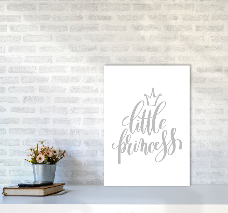 Little Princess Grey Framed Nursey Wall Art Print A2 Black Frame