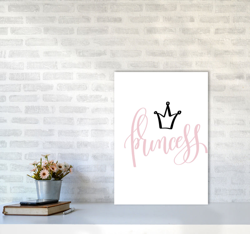 Princess Pink And Black Framed Nursey Wall Art Print A2 Black Frame