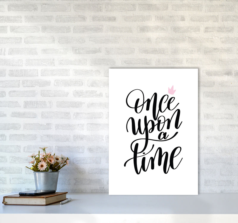Once Upon A Time Black Framed Typography Wall Art Print A2 Black Frame