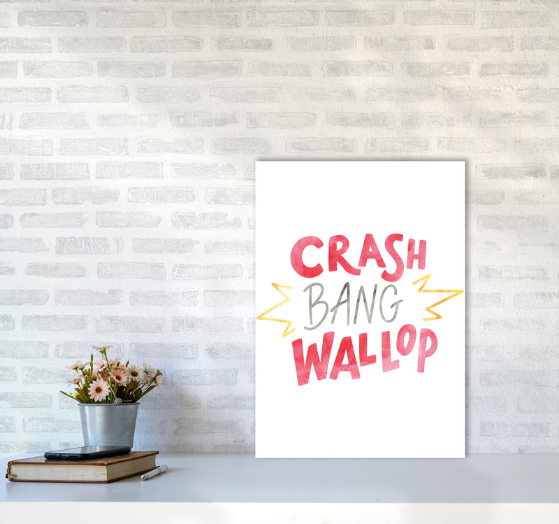 Crash Bang Wallop Watercolour Modern Print A2 Black Frame