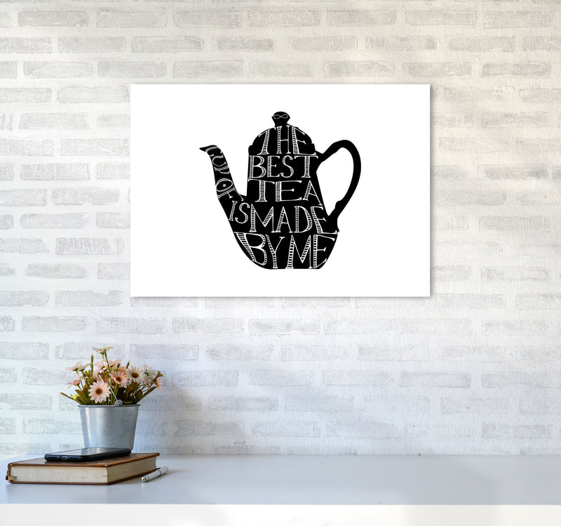 The Best Tea Modern Print, Framed Kitchen Wall Art A2 Black Frame