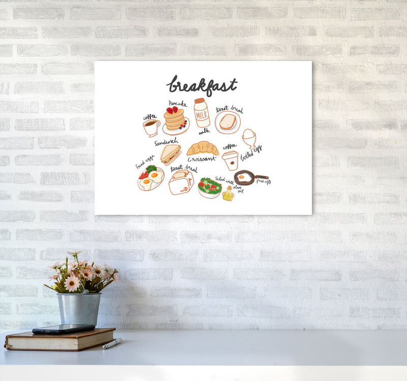 Breakfast Collection Landscape Modern Print, Framed Kitchen Wall Art A2 Black Frame