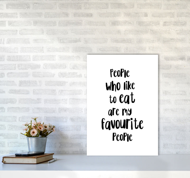 People Who Like To Eat Framed Typography Wall Art Print A2 Black Frame