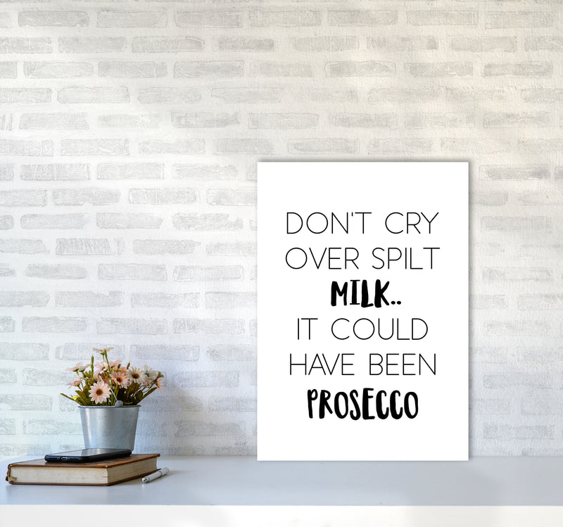 Spilt Milk Modern Print, Framed Kitchen Wall Art A2 Black Frame
