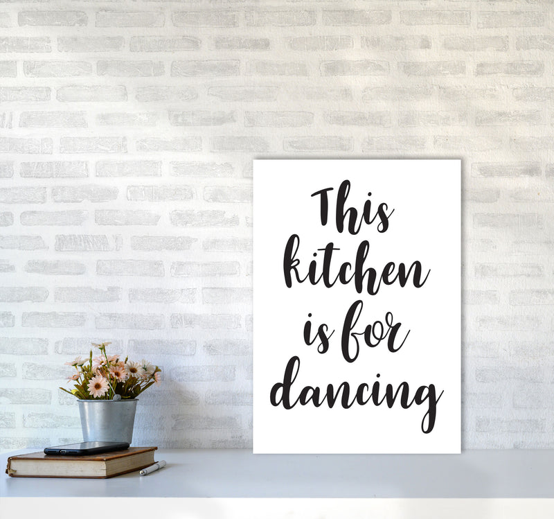 This Kitchen Is For Dancing Modern Print, Framed Kitchen Wall Art A2 Black Frame