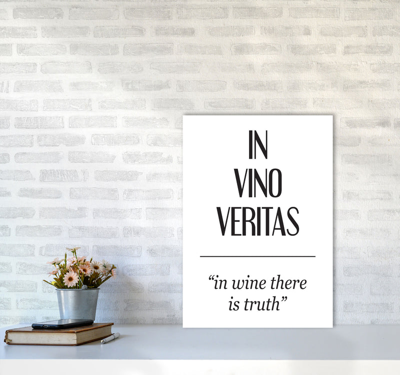 In Vino Veritas Framed Typography Wall Art Print A2 Black Frame