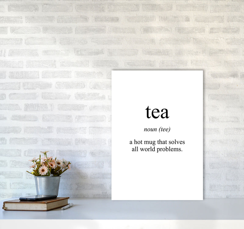 Tea Modern Print, Framed Kitchen Wall Art A2 Black Frame
