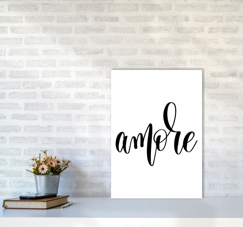 Amore Framed Typography Wall Art Print A2 Black Frame
