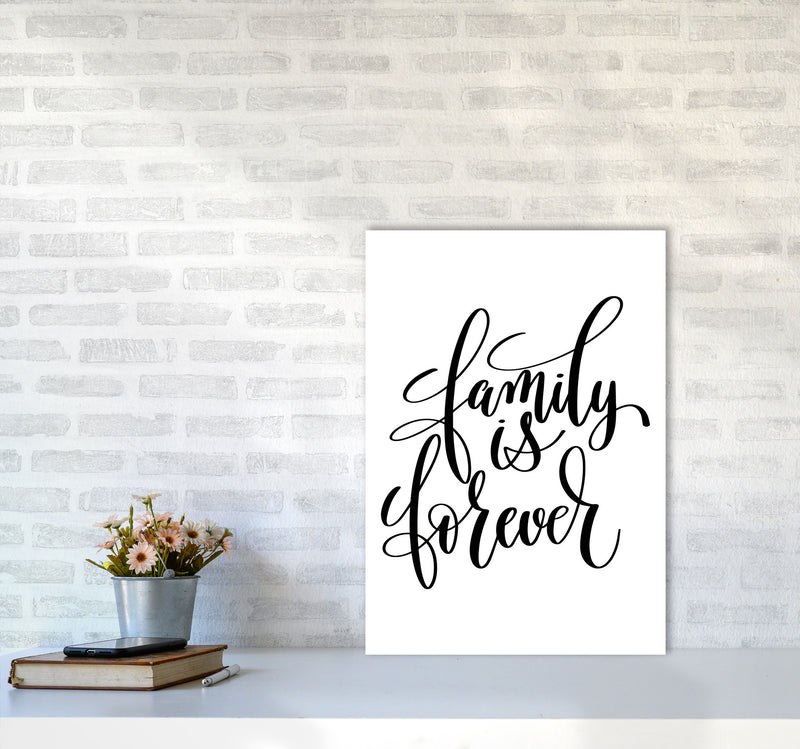 Family Is Forever Framed Typography Wall Art Print A2 Black Frame