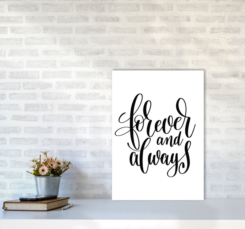 Forever And Always Framed Typography Wall Art Print A2 Black Frame