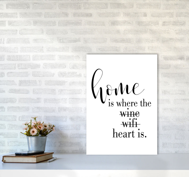 Home Is Where The Heart Is Framed Typography Wall Art Print A2 Black Frame