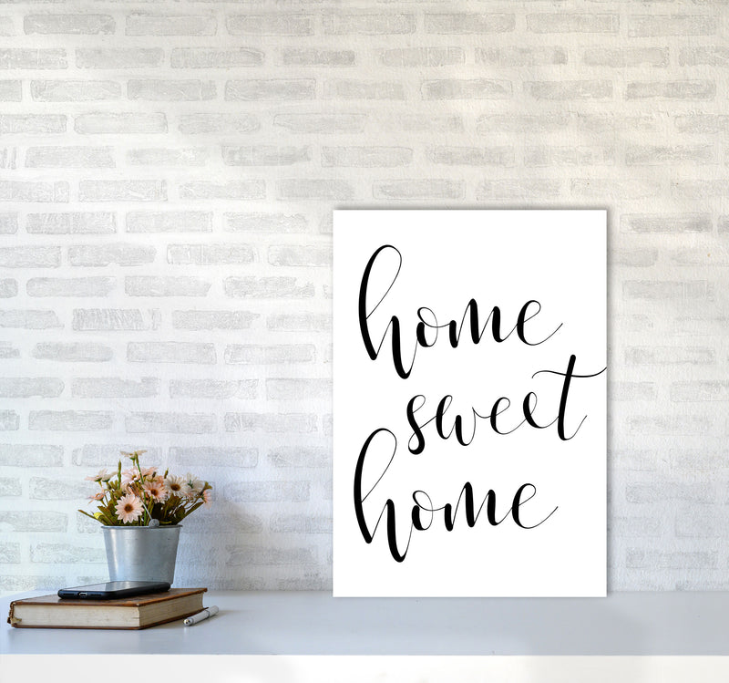 Home Sweet Home Framed Typography Wall Art Print A2 Black Frame