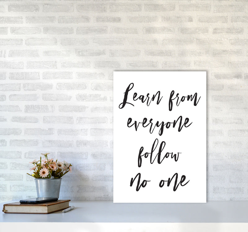 Learn From Everyone Framed Typography Wall Art Print A2 Black Frame