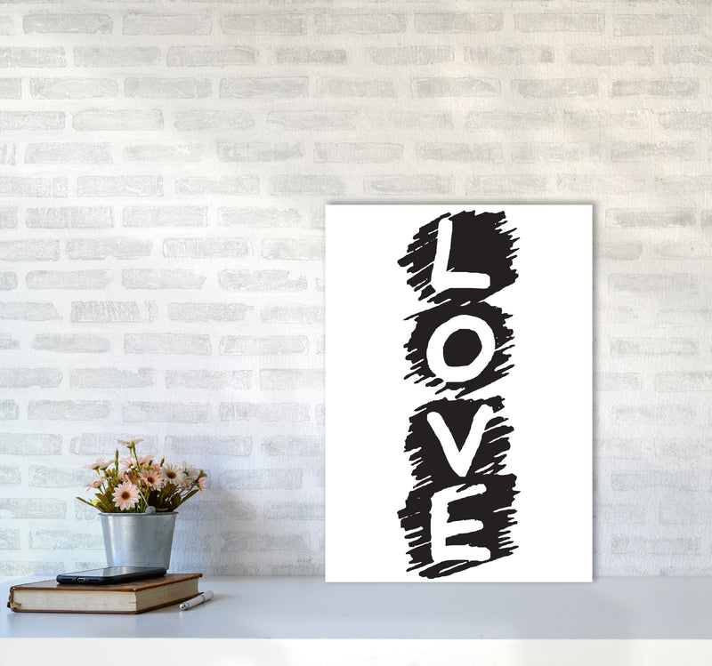 Love Framed Typography Wall Art Print A2 Black Frame
