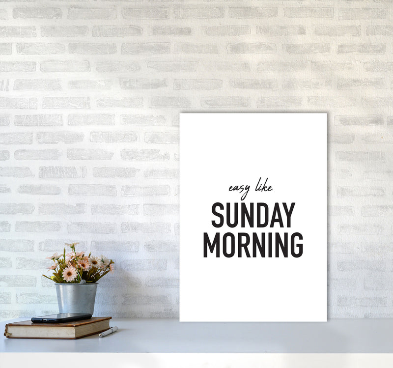 Easy Like Sunday Morning Framed Typography Wall Art Print A2 Black Frame