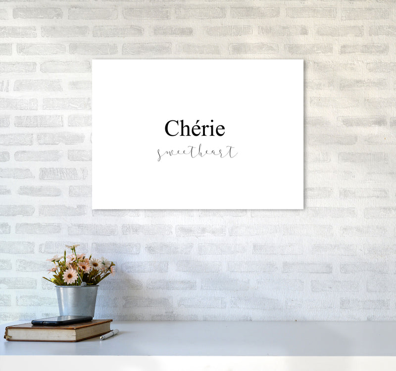 Chérie Framed Typography Wall Art Print A2 Black Frame