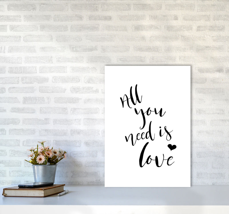 All You Need Is Love Framed Typography Wall Art Print A2 Black Frame