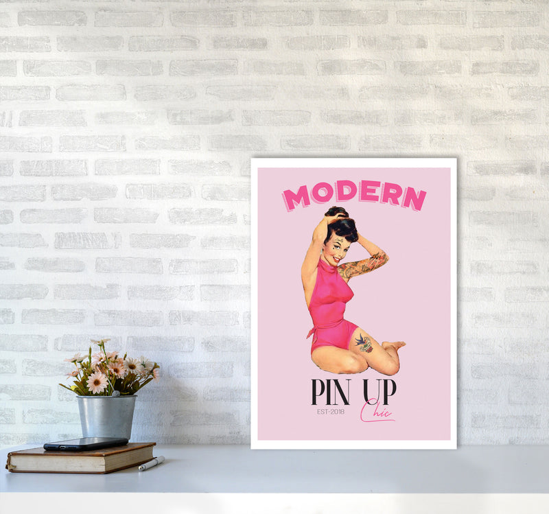 Modern Pin Up Girl Modern Print A2 Black Frame