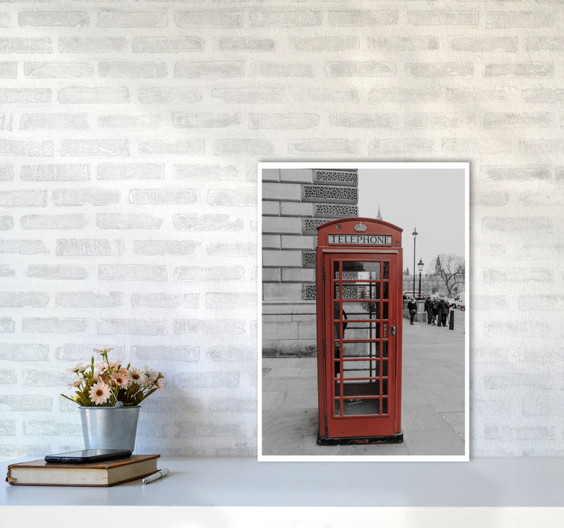London Red Phonebox Modern Print A2 Black Frame
