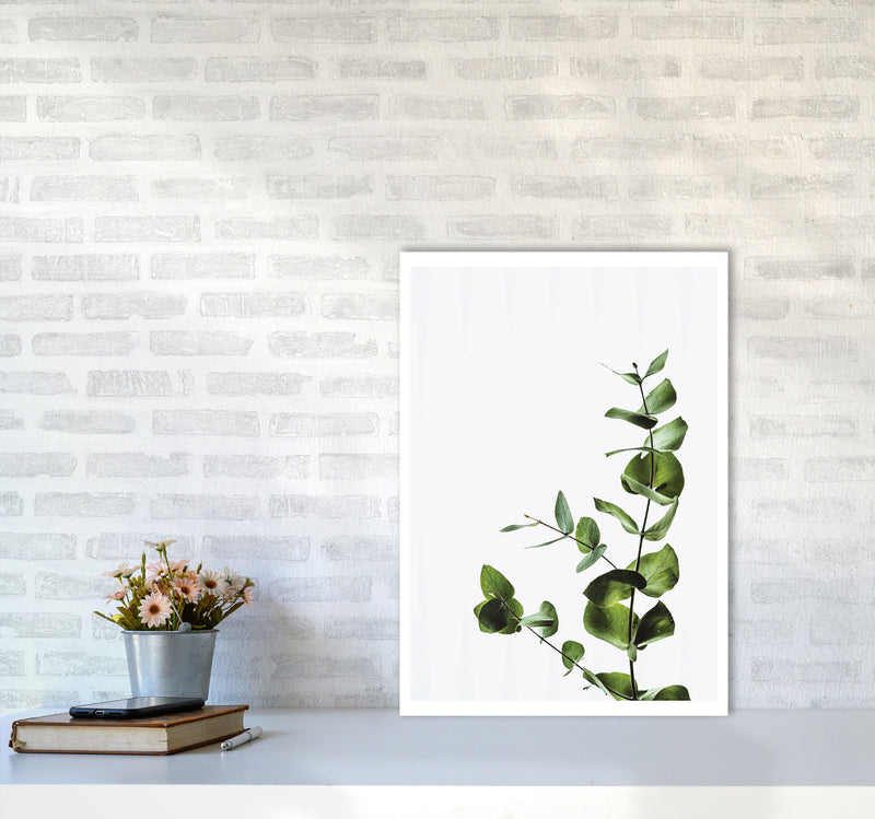 Elegant Green Plant Modern Print, Framed Botanical & Nature Art Print A2 Black Frame
