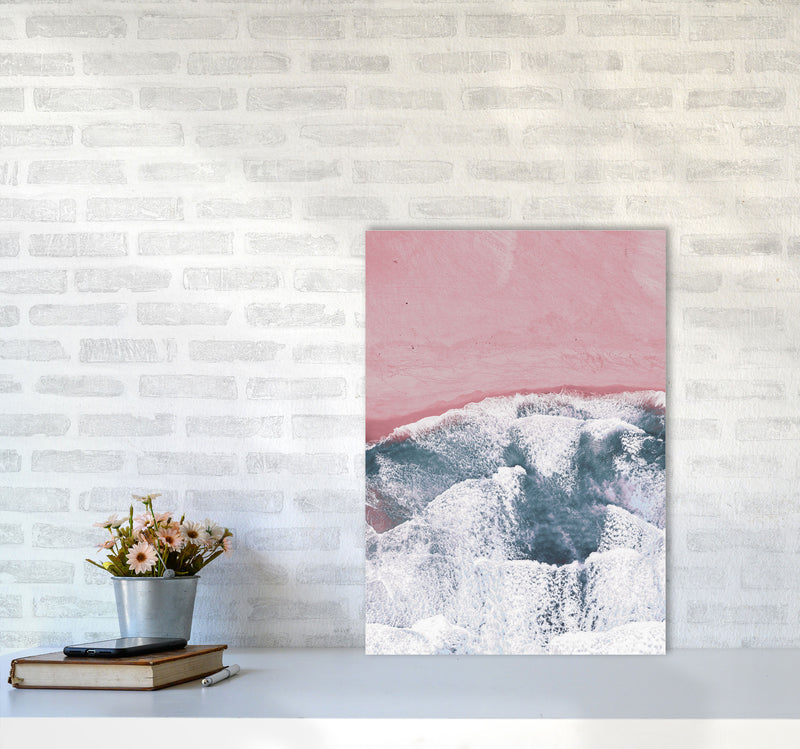 Pink Sand Modern Print, Framed Botanical & Nature Art Print A2 Black Frame
