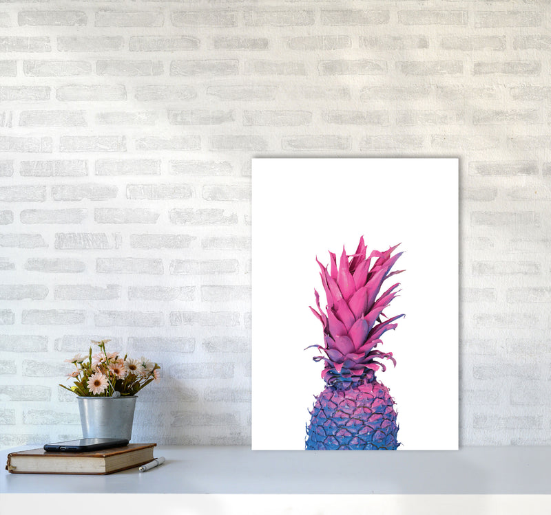 Purple And Blue Pineapple Modern Print A2 Black Frame