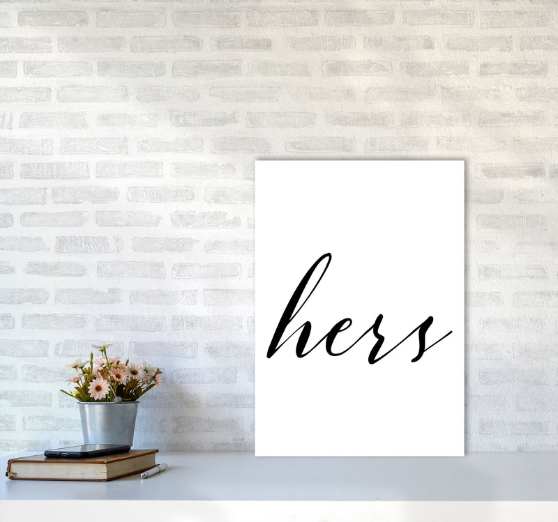 Hers Framed Typography Wall Art Print A2 Black Frame