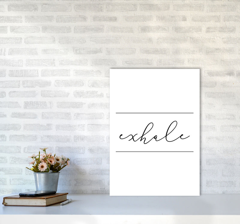 Exhale Framed Typography Wall Art Print A2 Black Frame