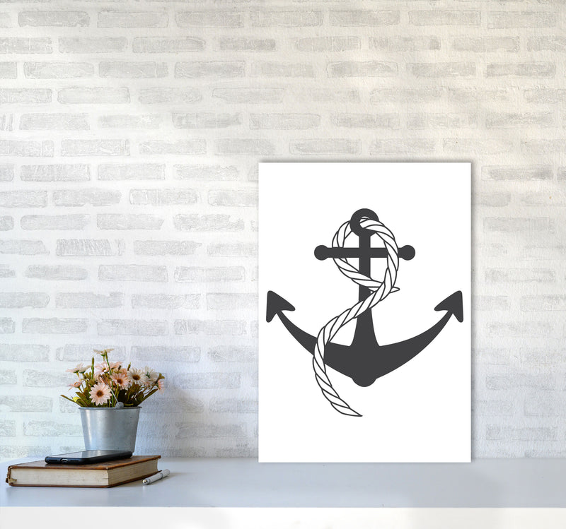 Anchor And Rope Modern Print A2 Black Frame