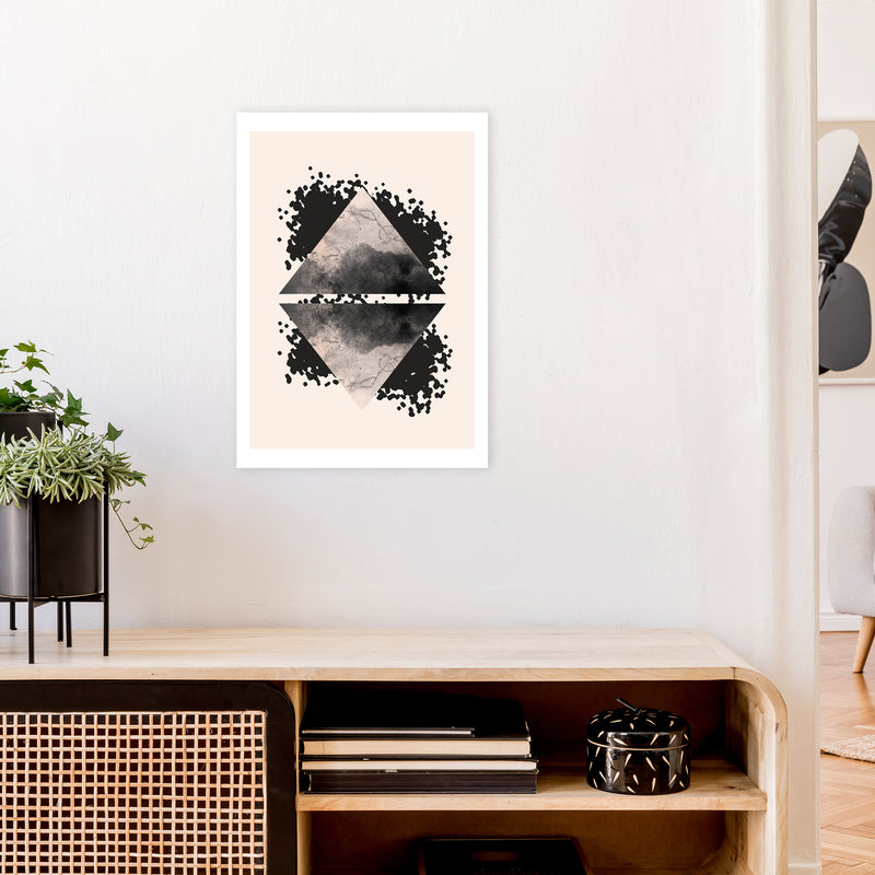 Nude And Black Watercolour 1 Art Print by Pixy Paper A2 Black Frame