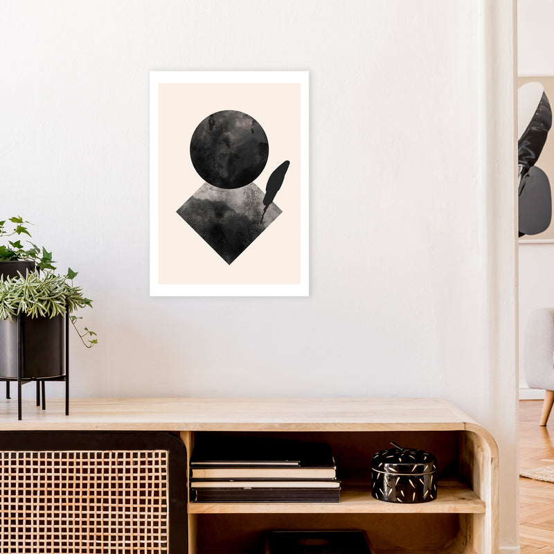 Nude And Black Watercolour 2 Art Print by Pixy Paper A2 Black Frame