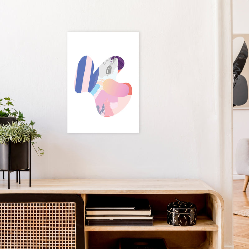 Pink Butterfly Abstract Shape  Art Print by Pixy Paper A2 Black Frame