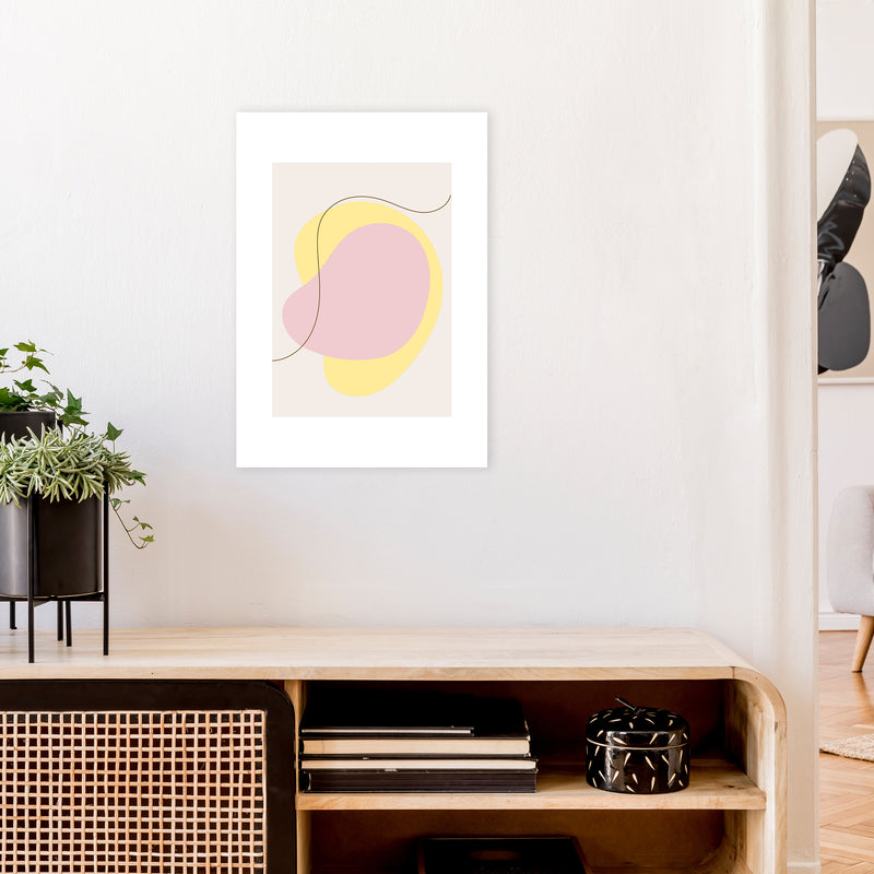 Mila Pink Abstract N22  Art Print by Pixy Paper A2 Black Frame