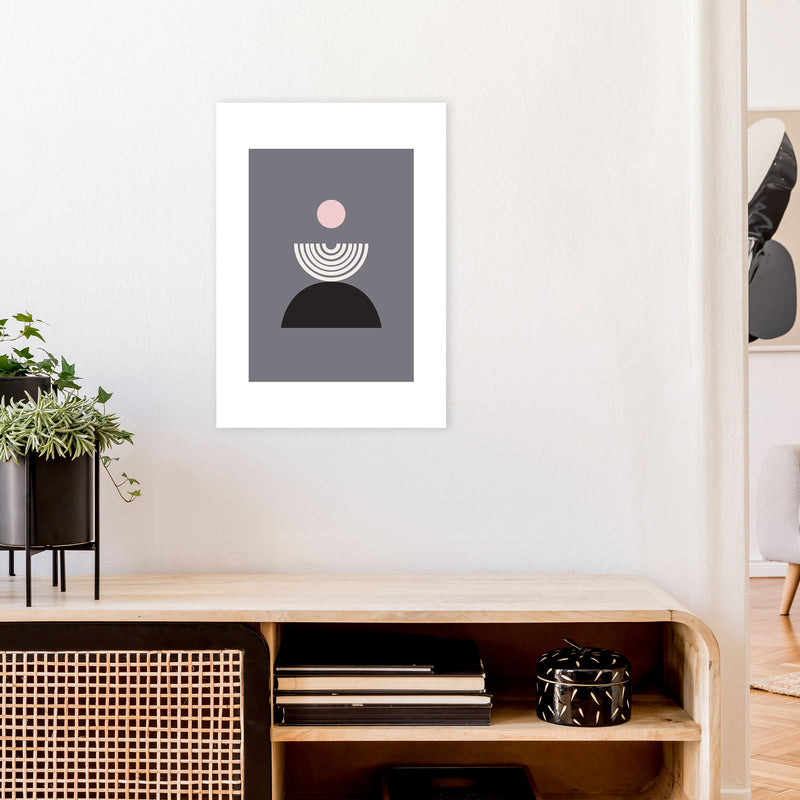 Mila Pink Fountain N9  Art Print by Pixy Paper A2 Black Frame