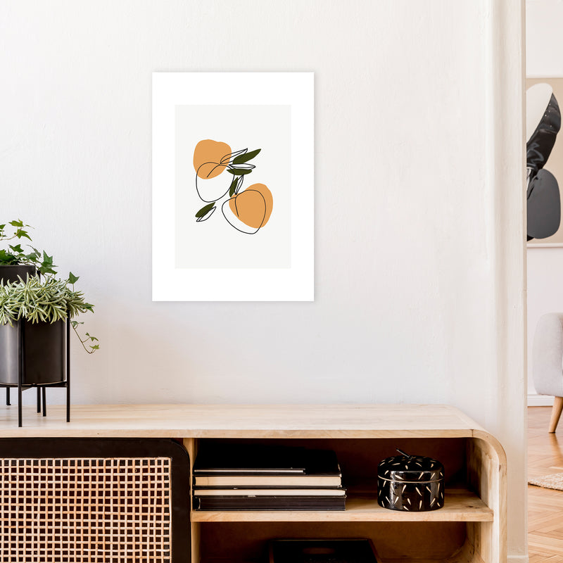 Mica Apricots N3  Art Print by Pixy Paper A2 Black Frame
