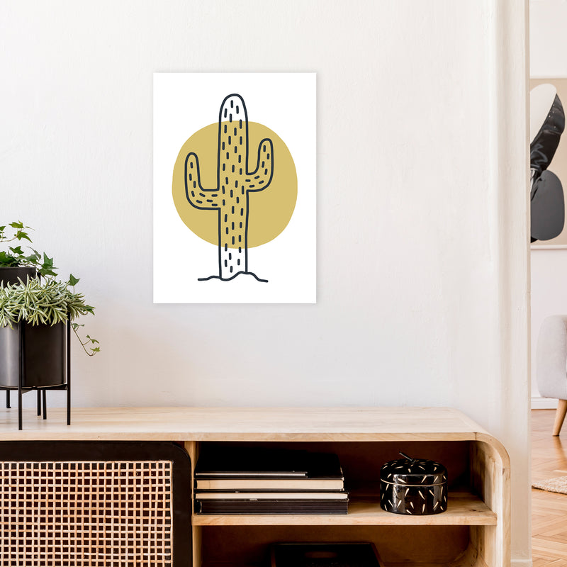Cactus Moon  Art Print by Pixy Paper A2 Black Frame