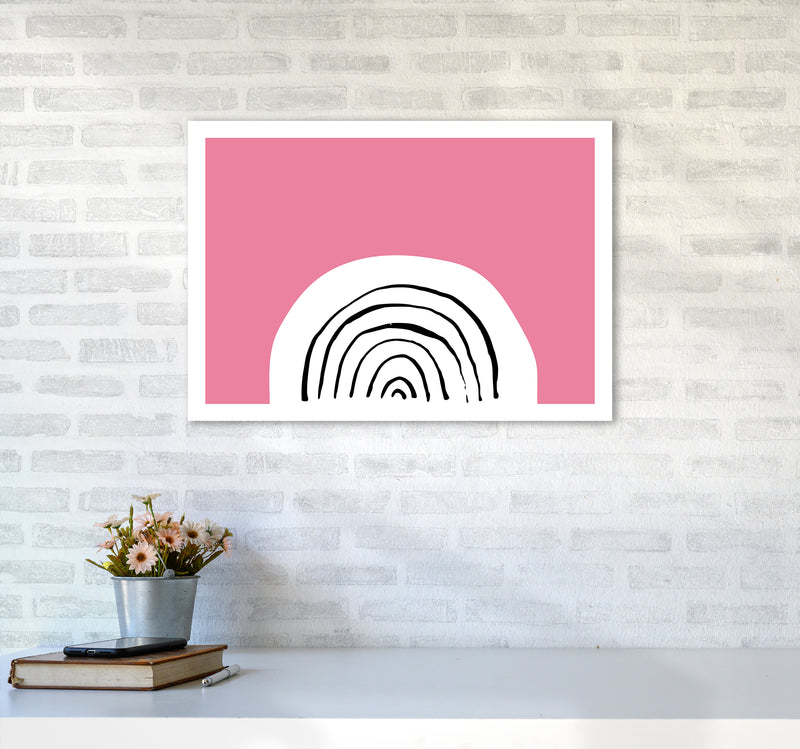 Pink Rainbow Neon Funk  Art Print by Pixy Paper A2 Black Frame