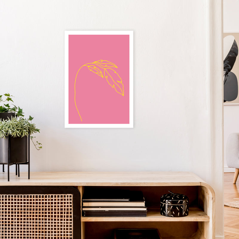 Plant Pink Neon Funk  Art Print by Pixy Paper A2 Black Frame