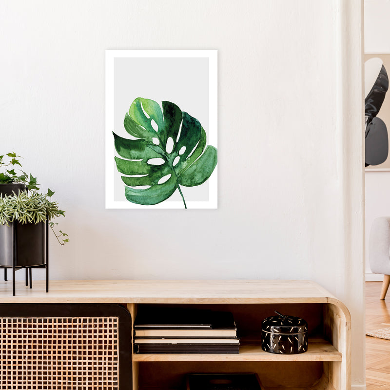 Leaf With Grey Back Exotic  Art Print by Pixy Paper A2 Black Frame