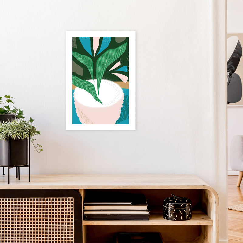 Plant Pot Jungle Abstract  Art Print by Pixy Paper A2 Black Frame