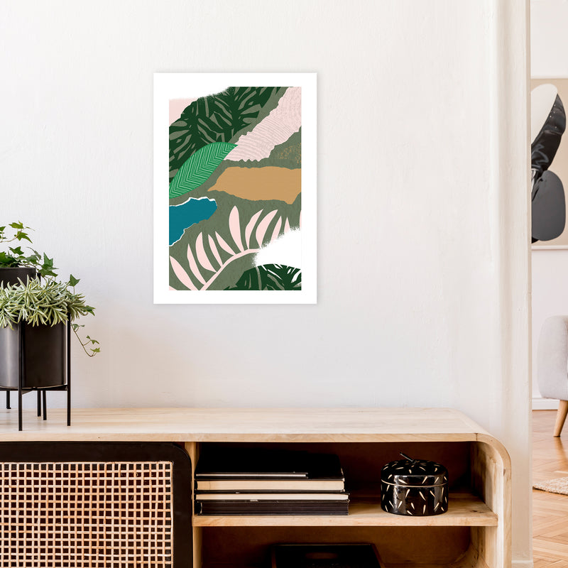Mismatch Jungle Abstract  Art Print by Pixy Paper A2 Black Frame