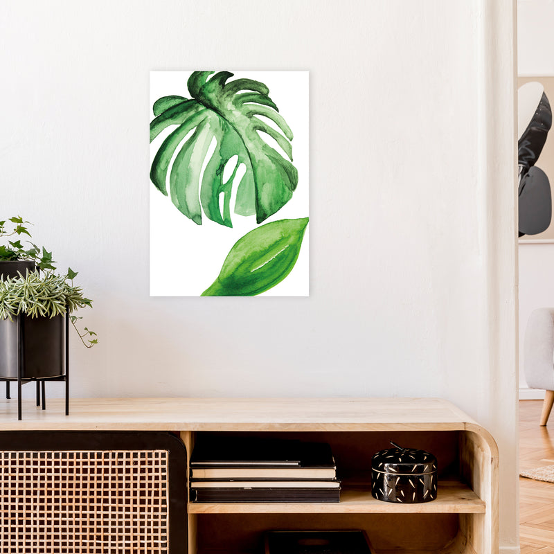 Large Leaf Exotic  Art Print by Pixy Paper A2 Black Frame