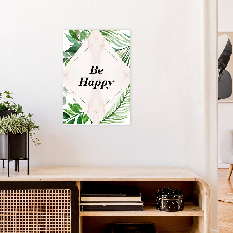 Be Happy Exotic  Art Print by Pixy Paper A2 Black Frame