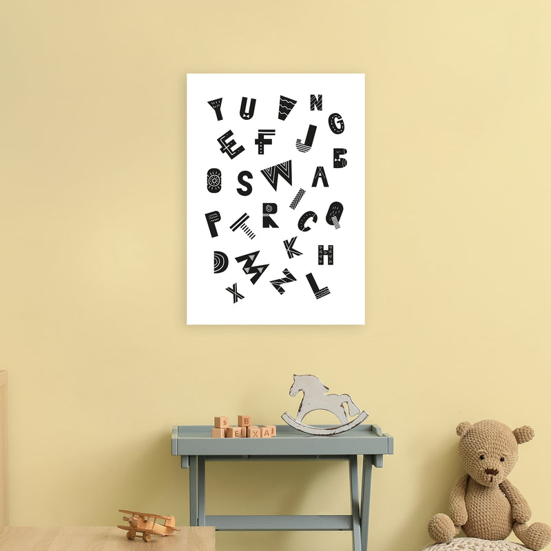 Jumbled Alphabet  Art Print by Pixy Paper A2 Black Frame